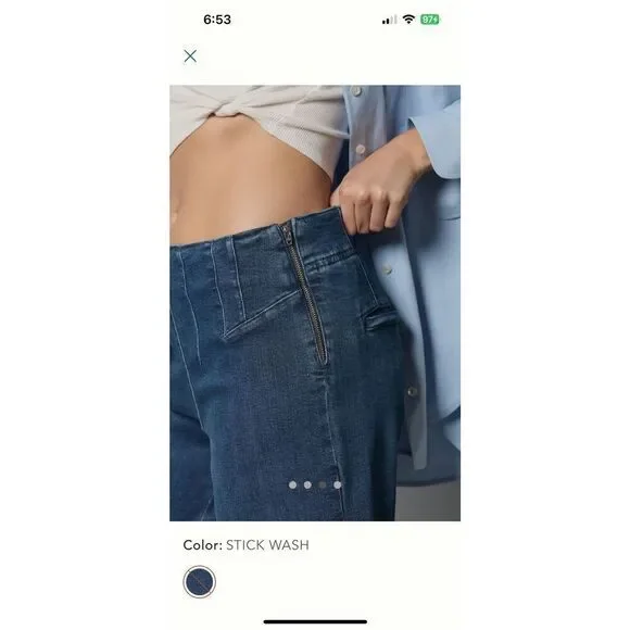 NWT Pilcro A-Line Trapeze High-Rise Wide Leg Jeans - Picture 3 of 13